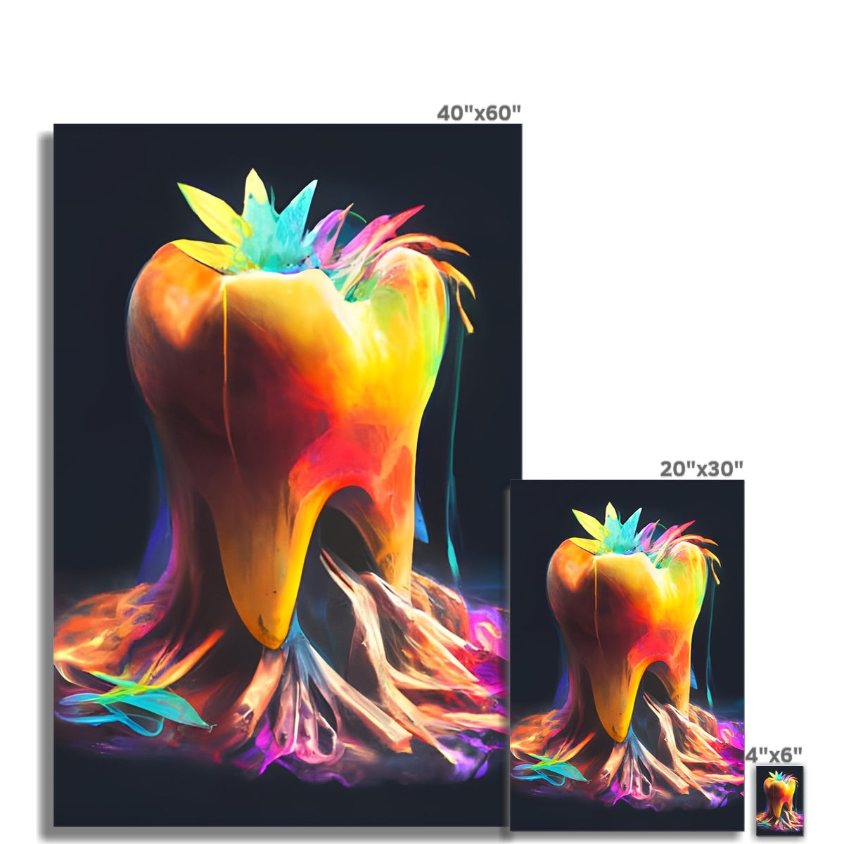 Colourful Tooth with Roots Fine Art Print Prodigi