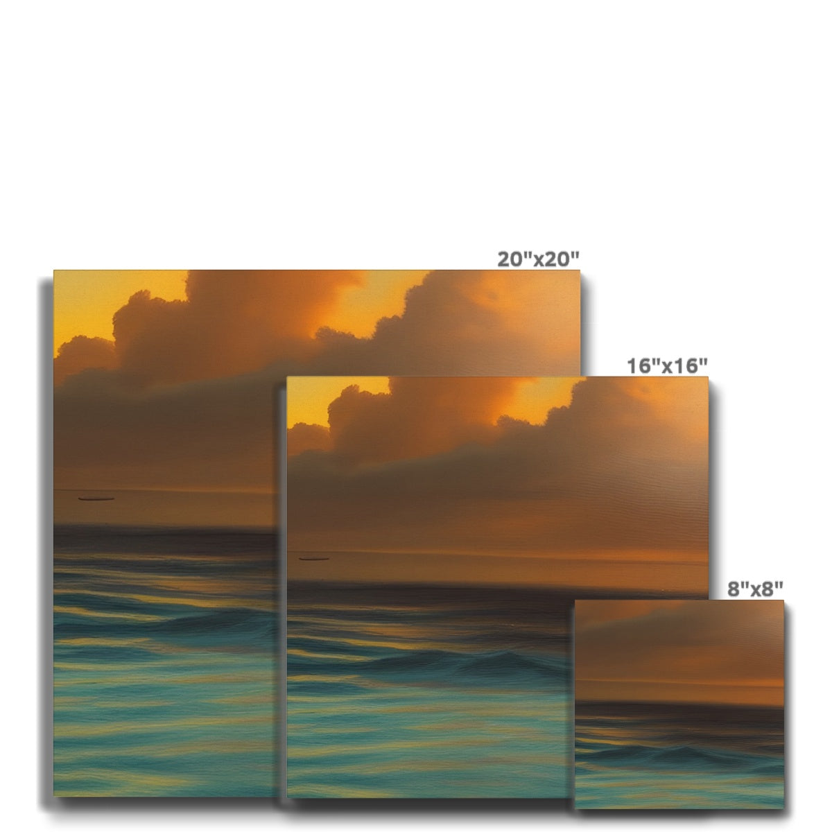 Red Sky Over Turquoise Ocean Eco Canvas Prodigi