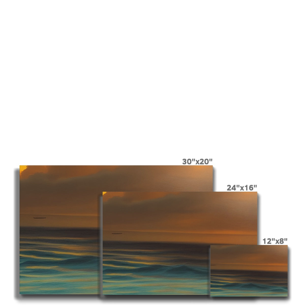 Red Sky Over Turquoise Ocean Eco Canvas Prodigi