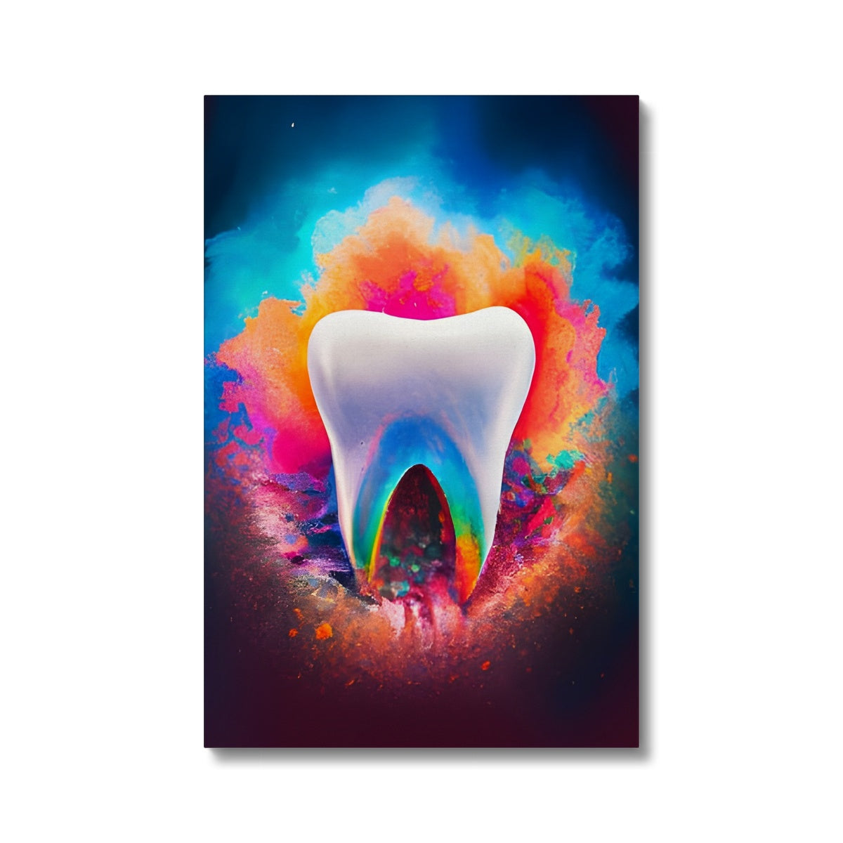 Tooth in Front of a Colour Explosion Eco Canvas Prodigi