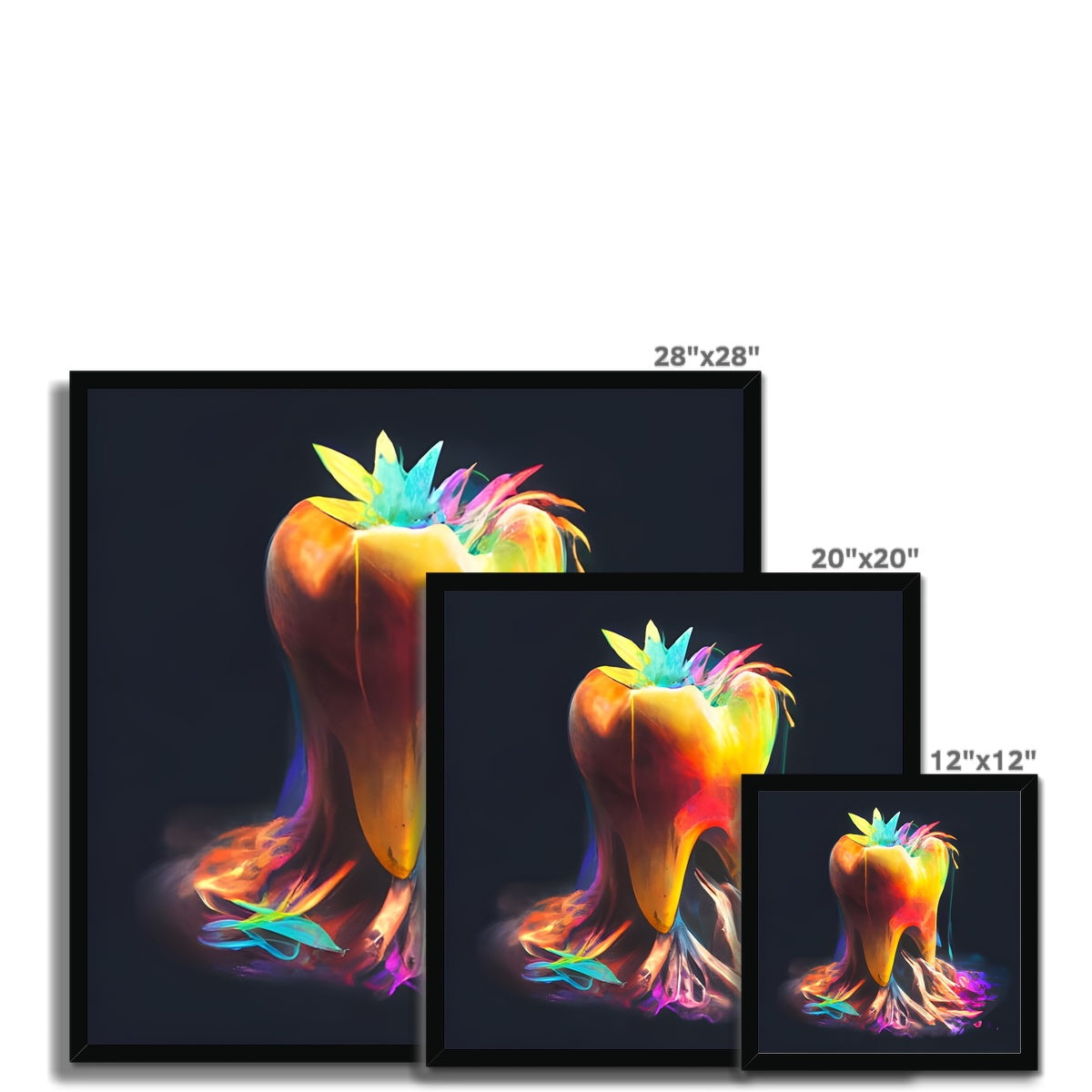 Colourful Tooth with Roots Framed Print Prodigi