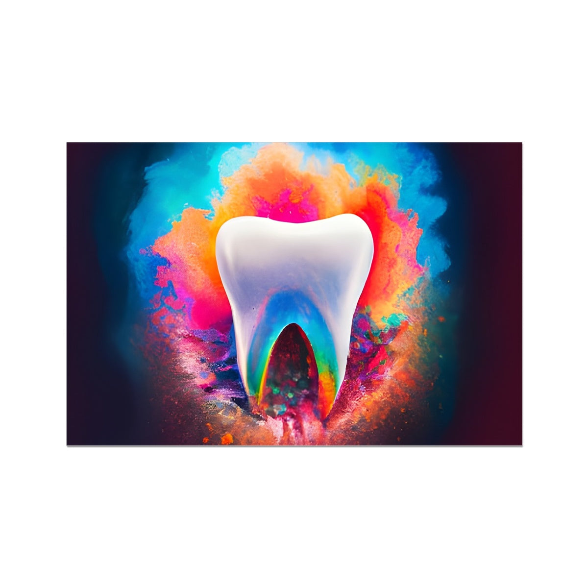 Tooth in Front of a Colour Explosion Fine Art Print Prodigi