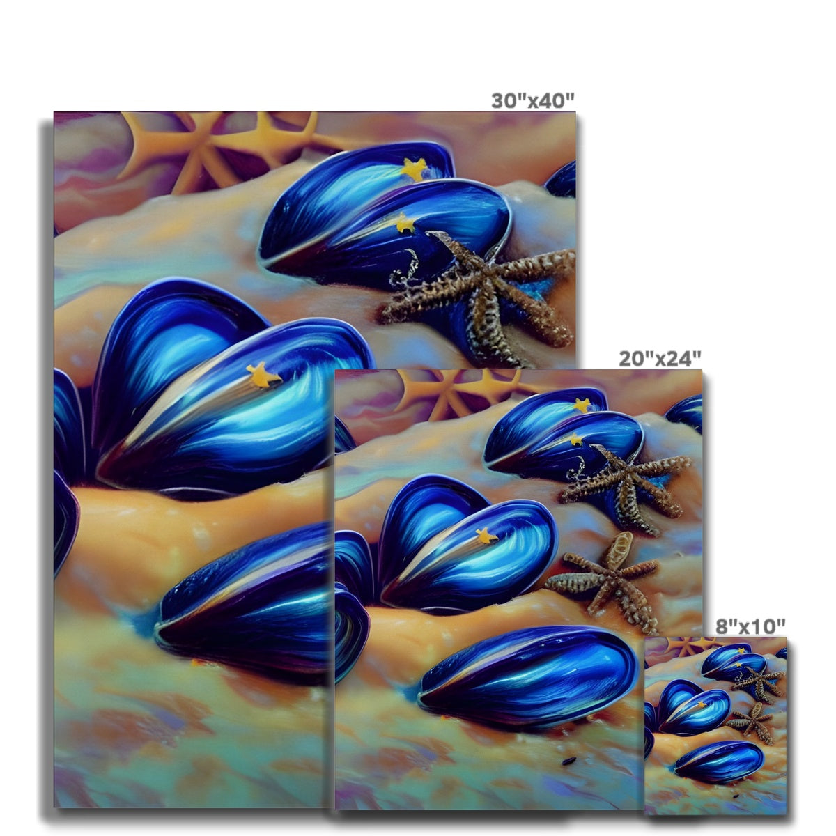 Beautiful Mussles At The Beach Canvas Prodigi