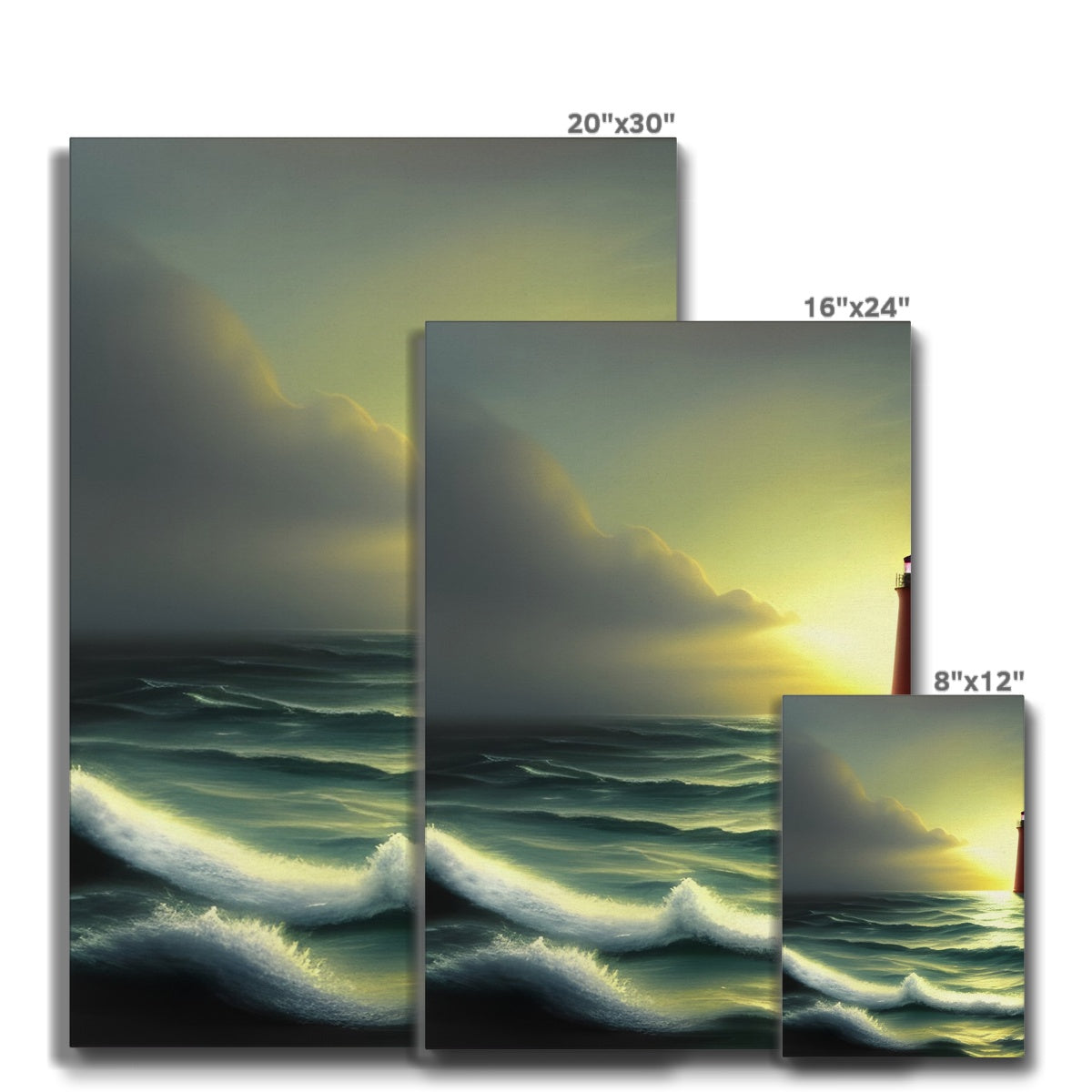 Lighthouse In The Sunset Eco Canvas Prodigi