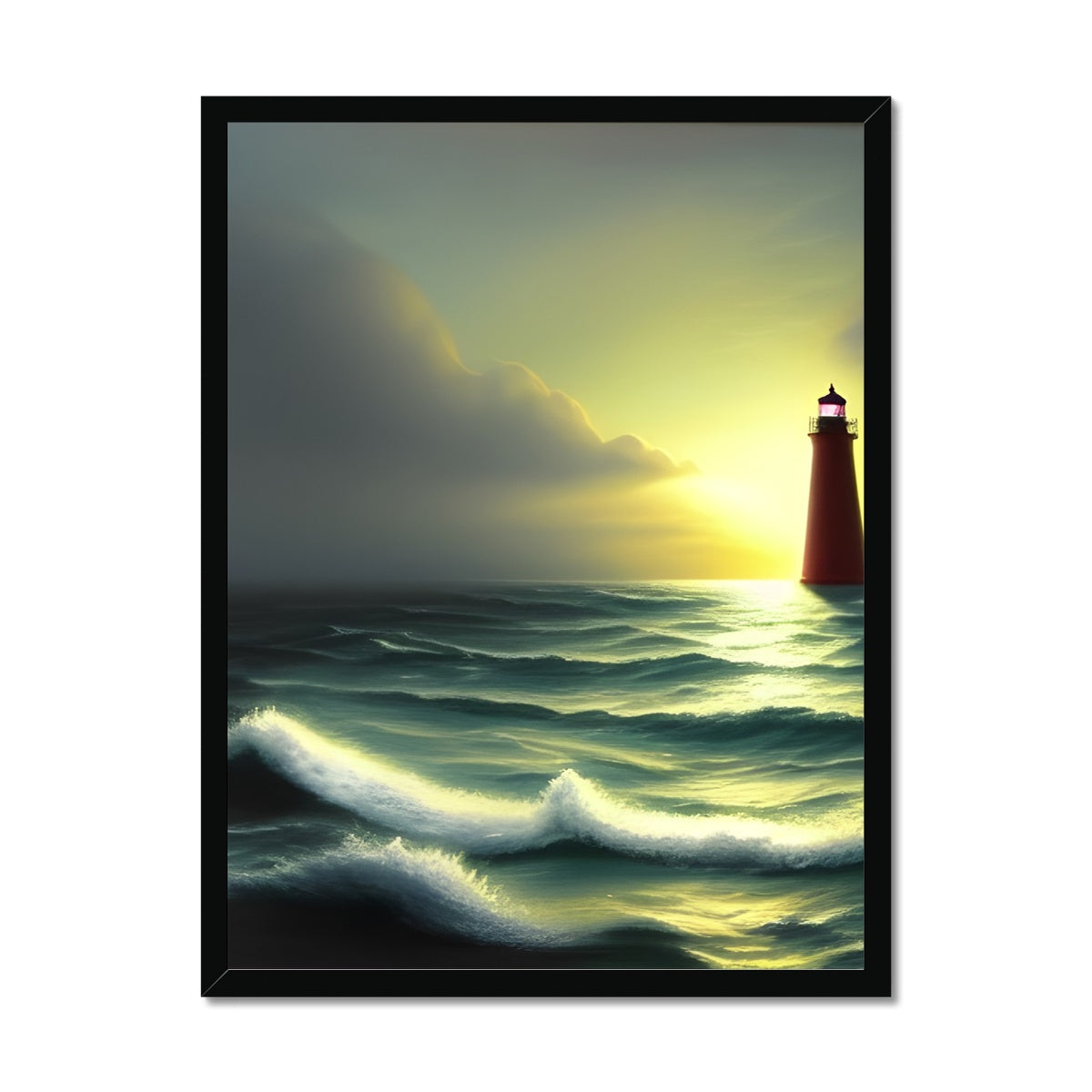 Lighthouse In The Sunset Framed Print Prodigi