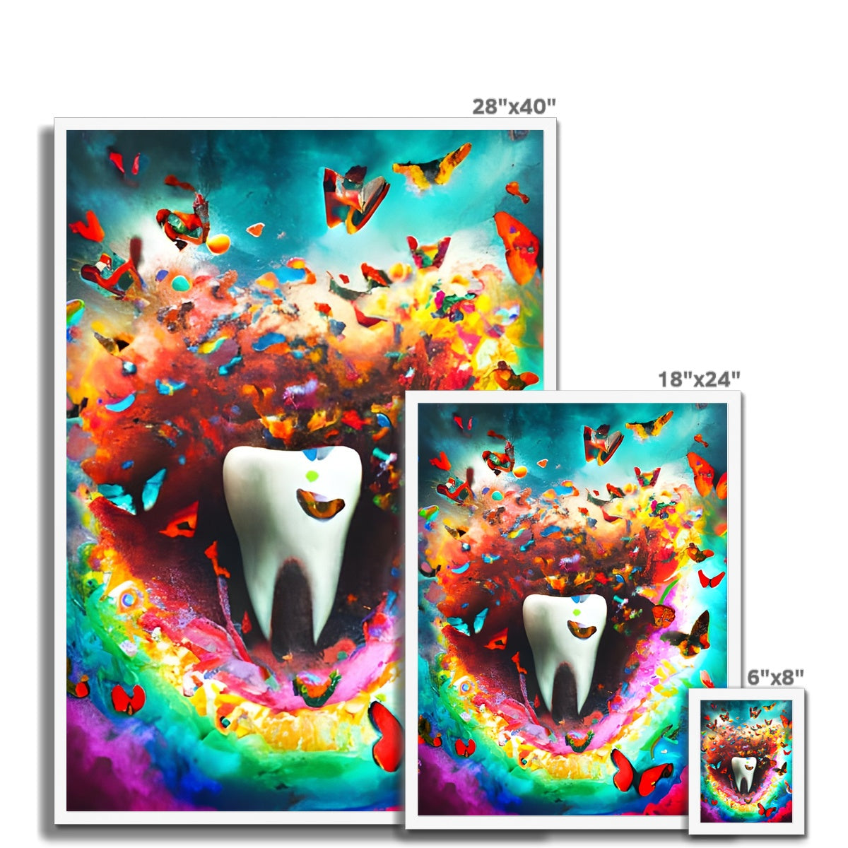 Tooth in Butterfly Storm Framed Print Prodigi