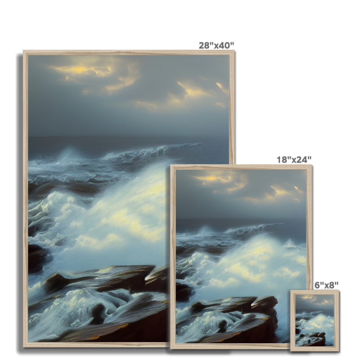 Cliffs Versus  Ocean Framed Print Prodigi