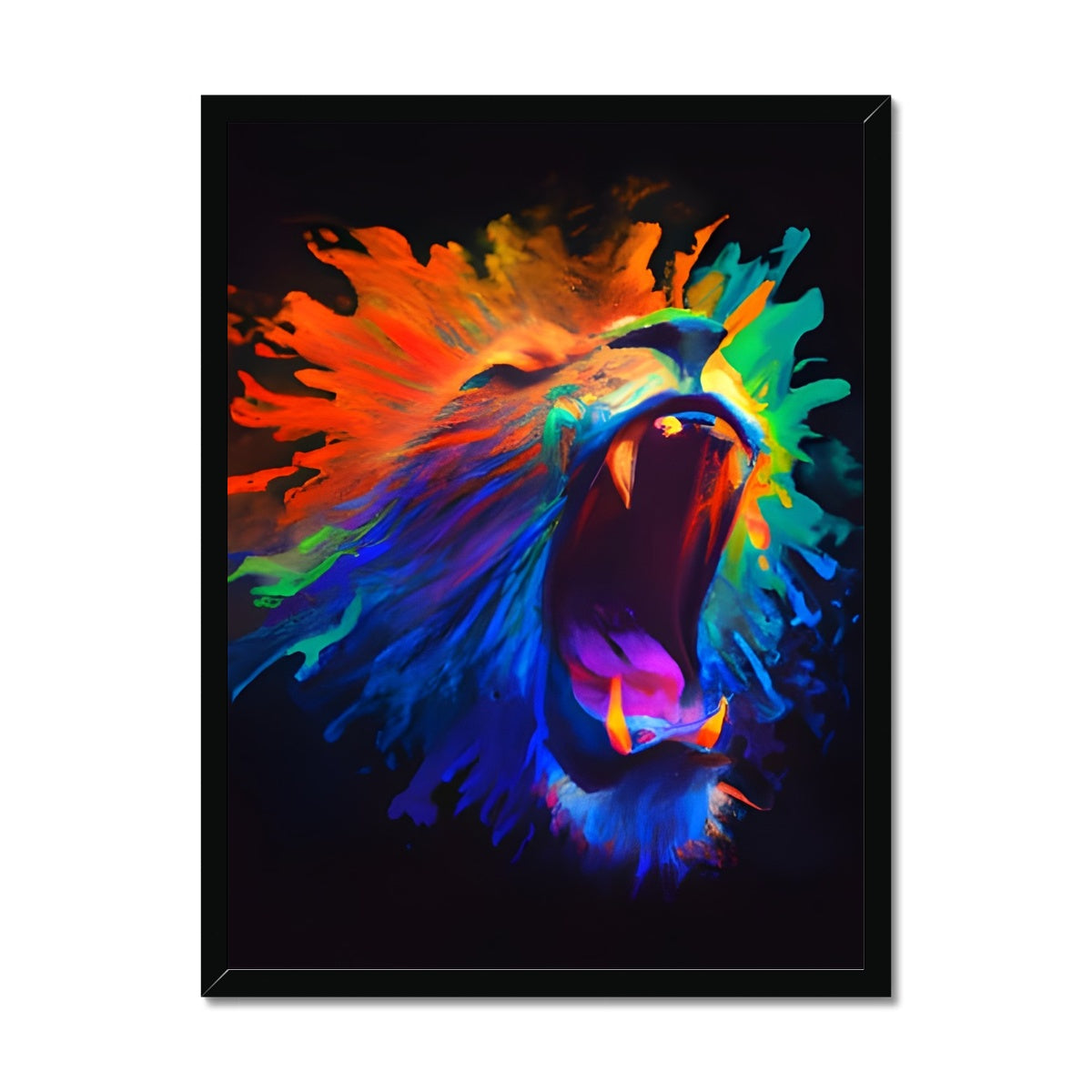 Lions Rainbow Roar Framed Print Prodigi