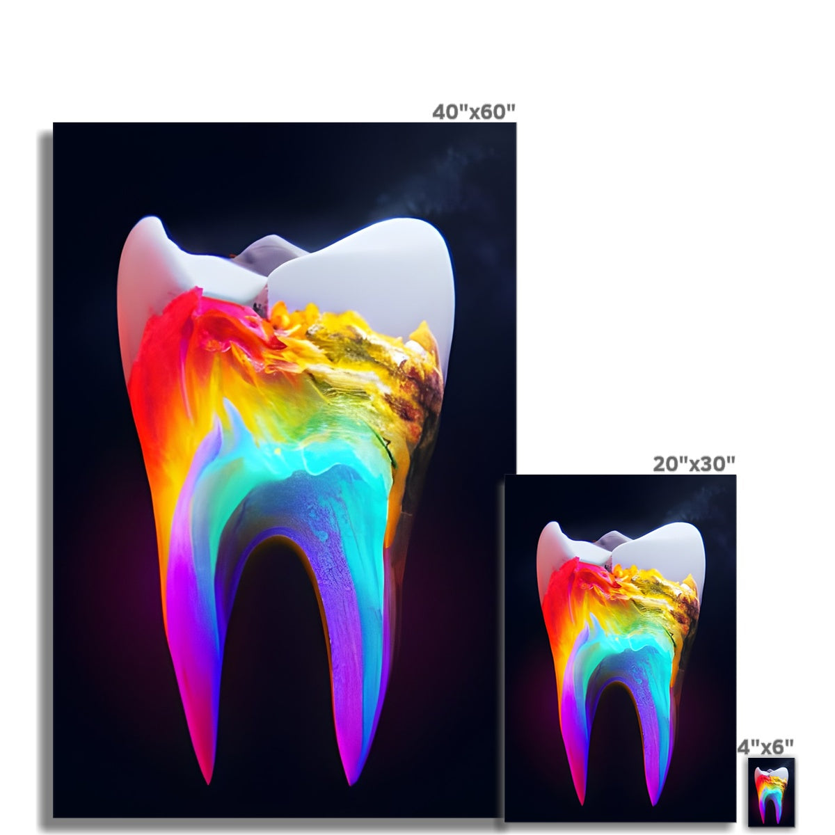 Colours filling a Tooth Fine Art Print Prodigi