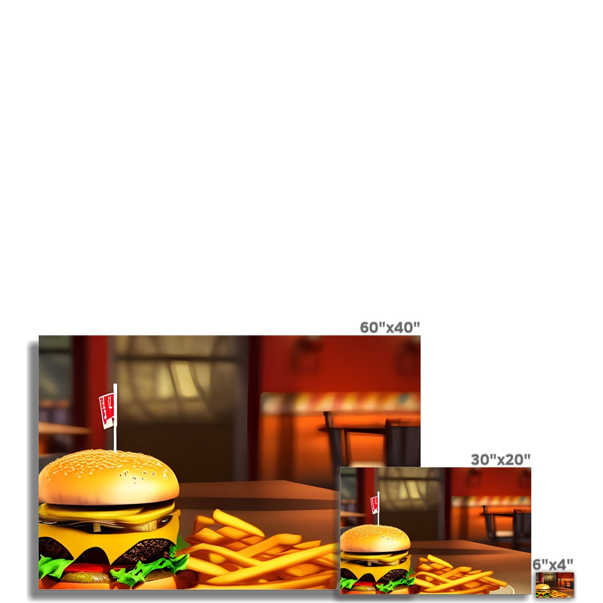 Burger & Fries Combo Fine Art Print Prodigi