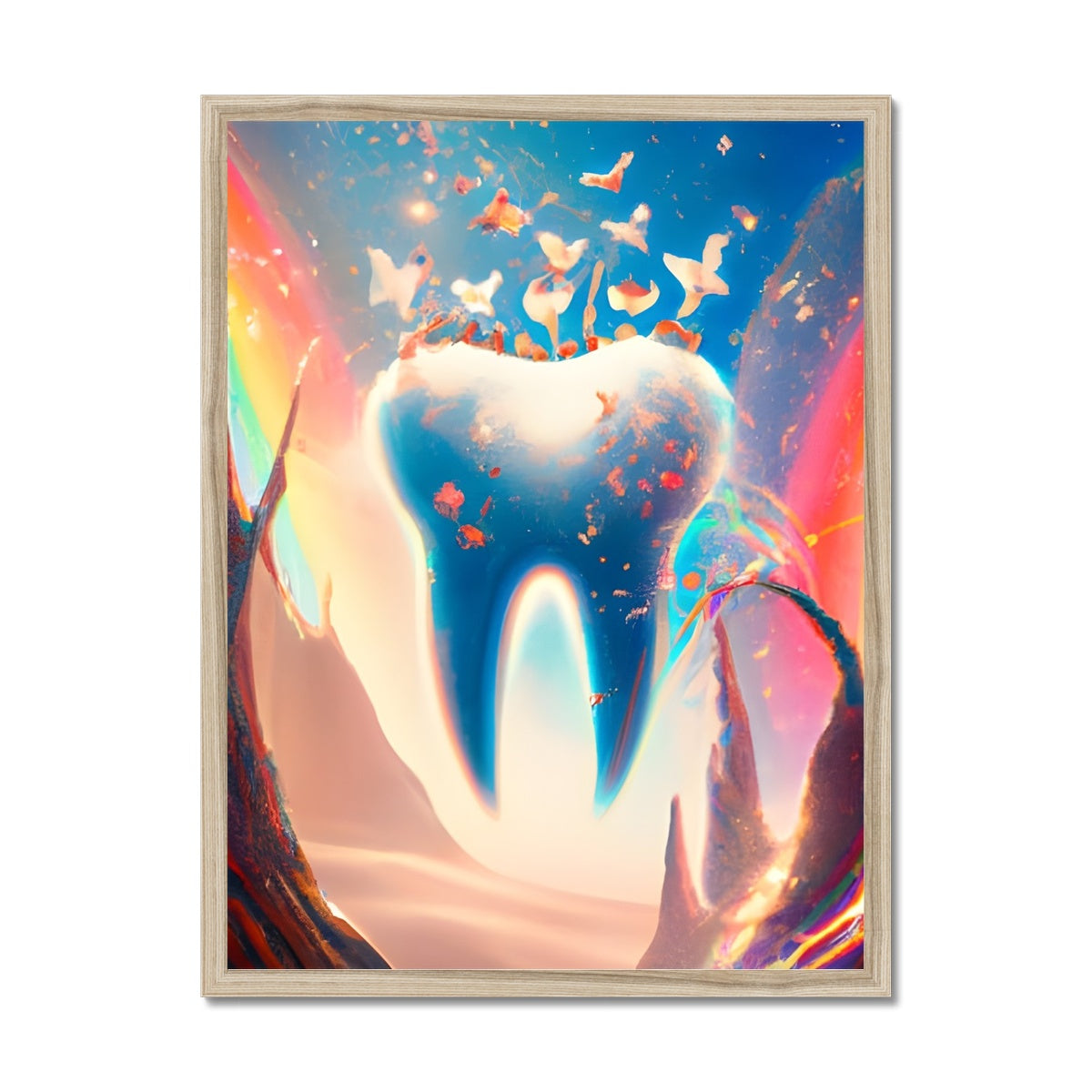 Tooth in Rainbows Framed Print Prodigi