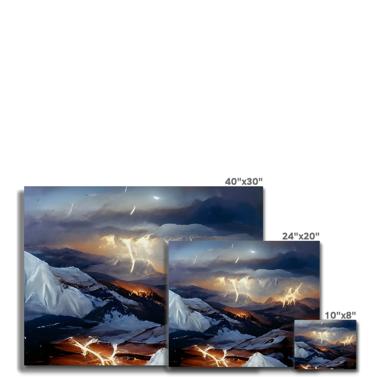 Mountains with Lightning Canvas Prodigi