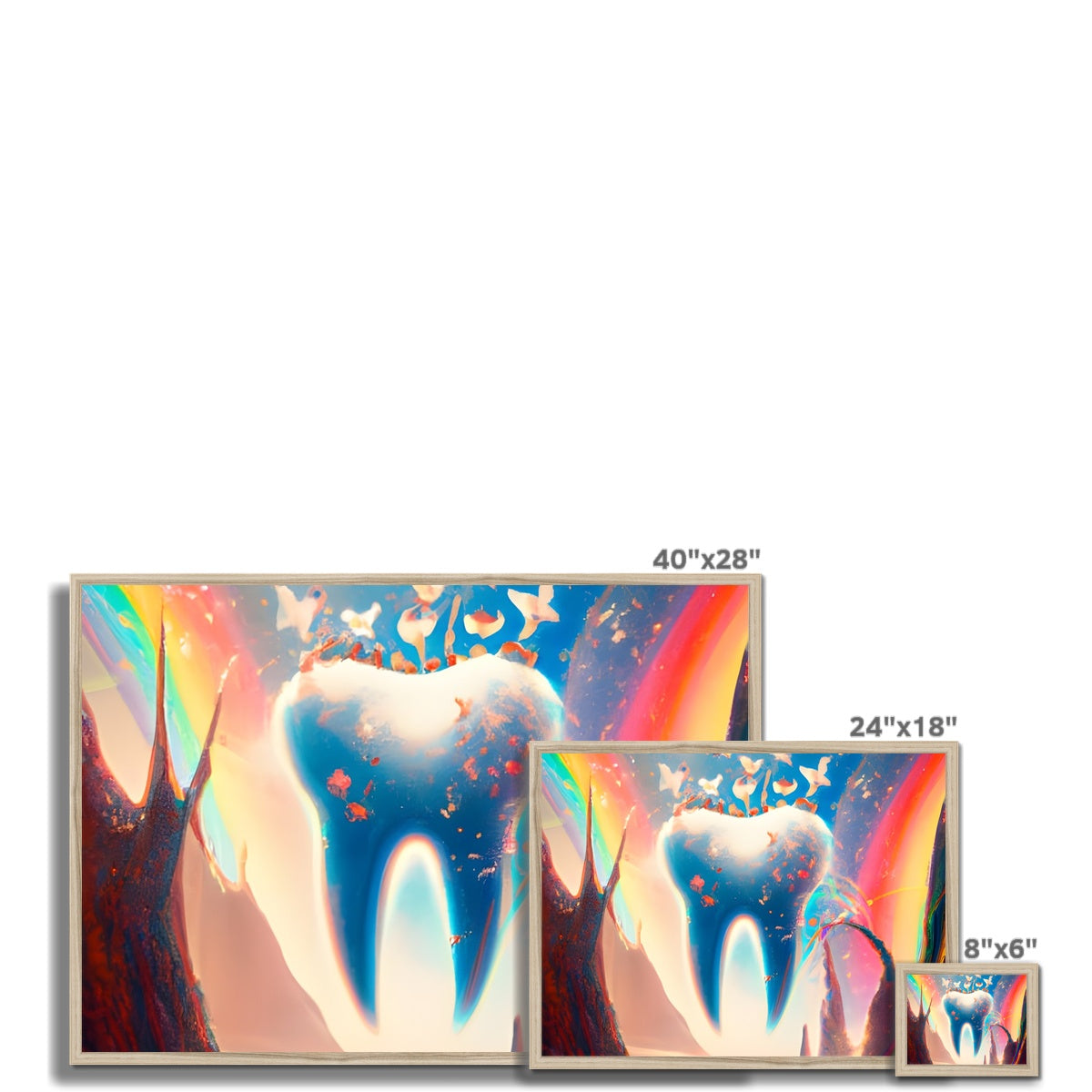 Tooth in Rainbows Framed Print Prodigi