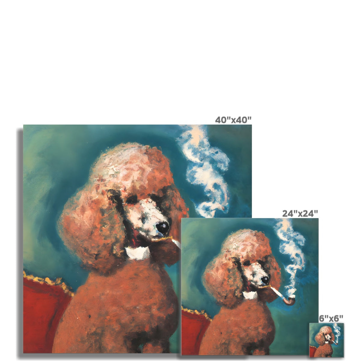 Smoking Poodle Fine Art Print Prodigi