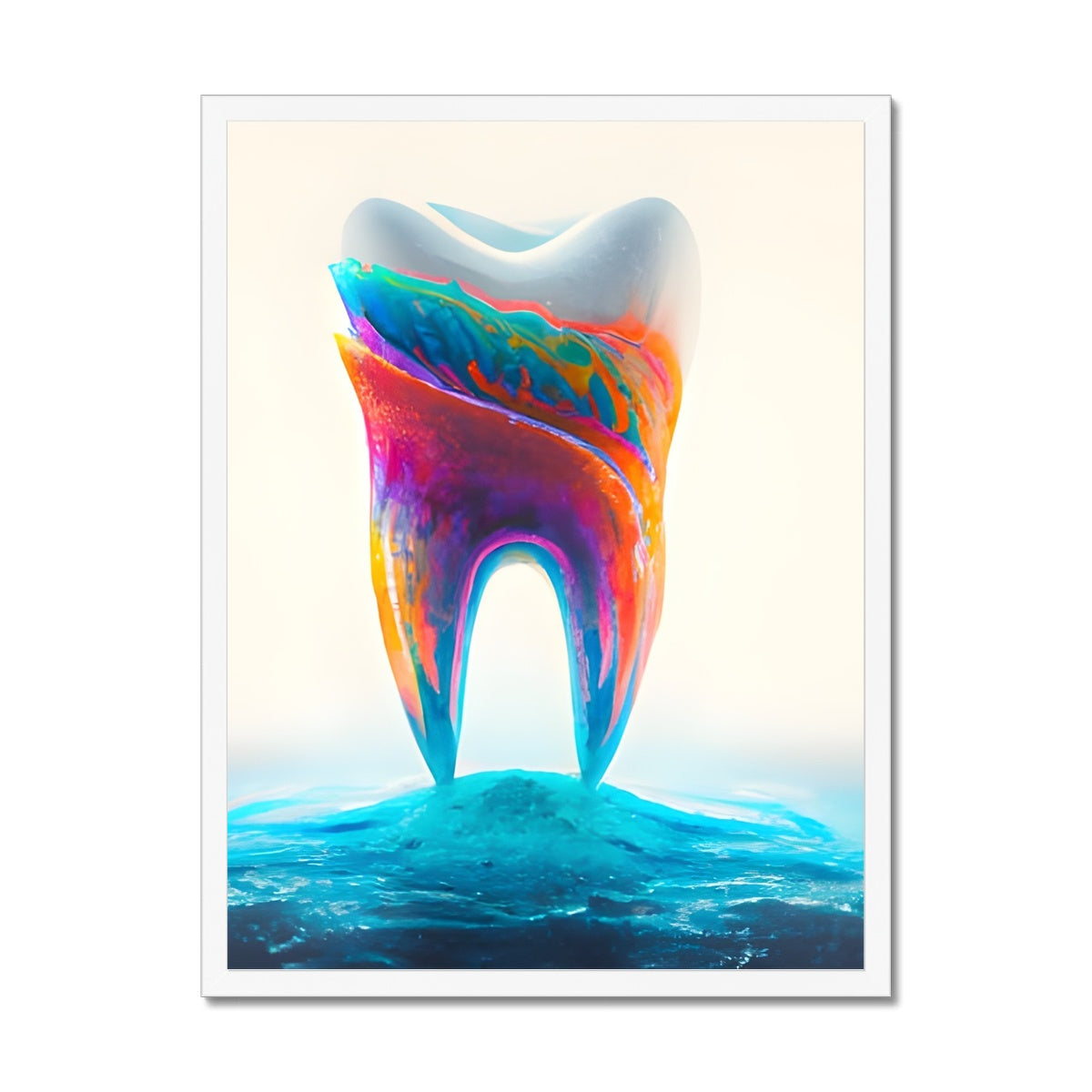 Tooth in Colour Waves Framed Print Prodigi