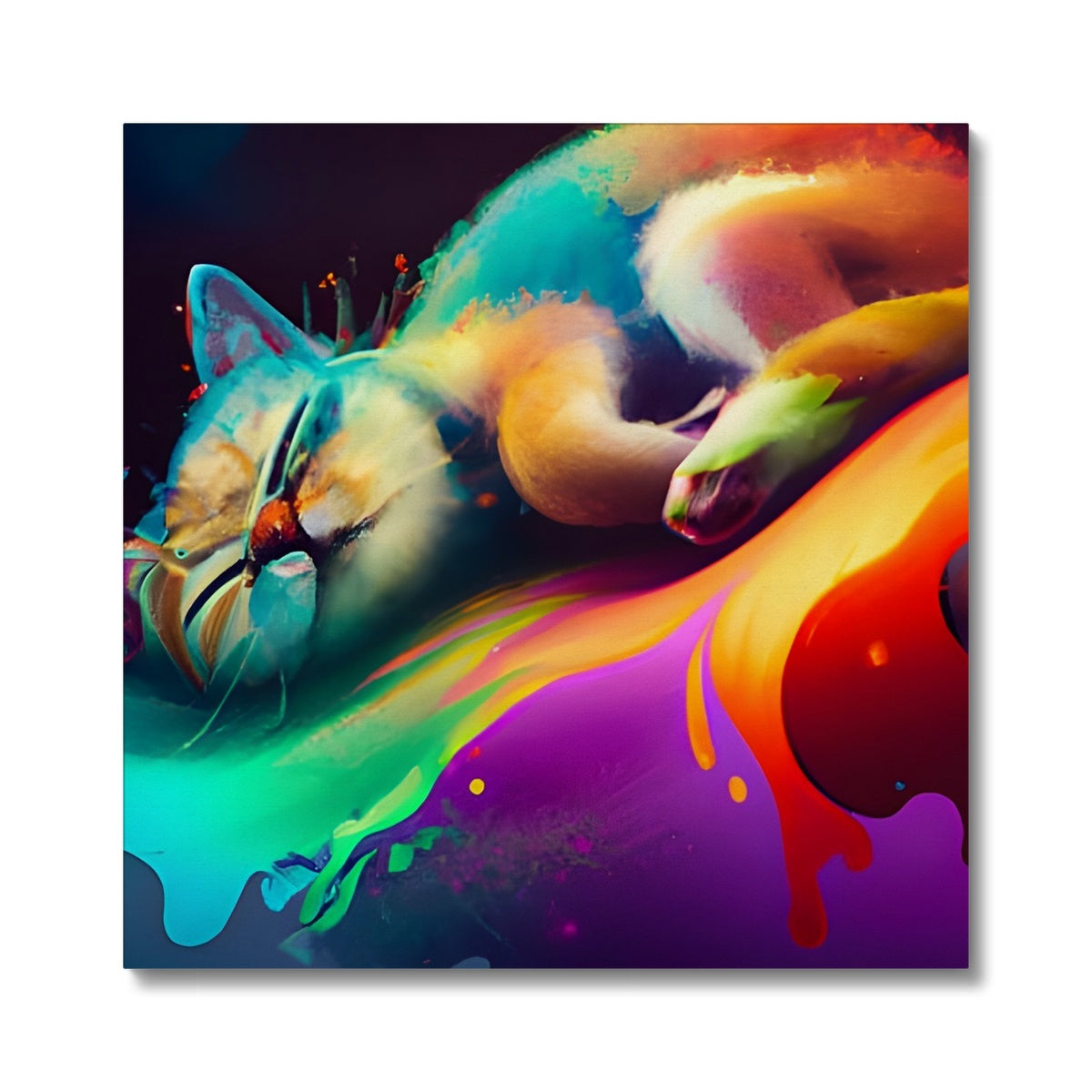 Surfing Lazy Cat Canvas Prodigi