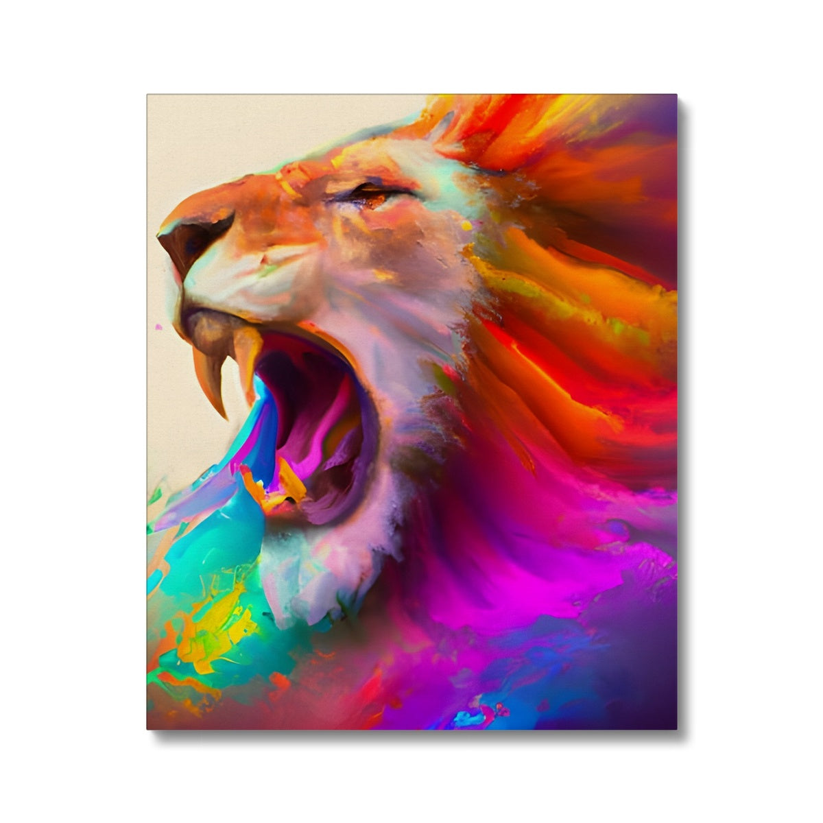 Lion with a Rainbow Mane Canvas Prodigi