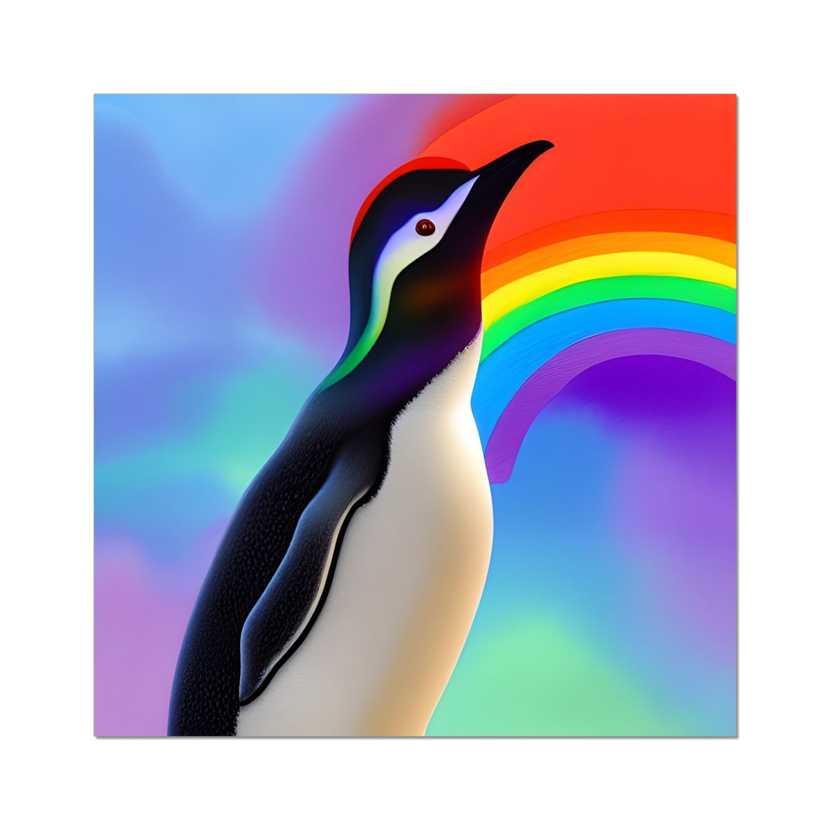 Rainbow Penguin Fine Art Print Prodigi