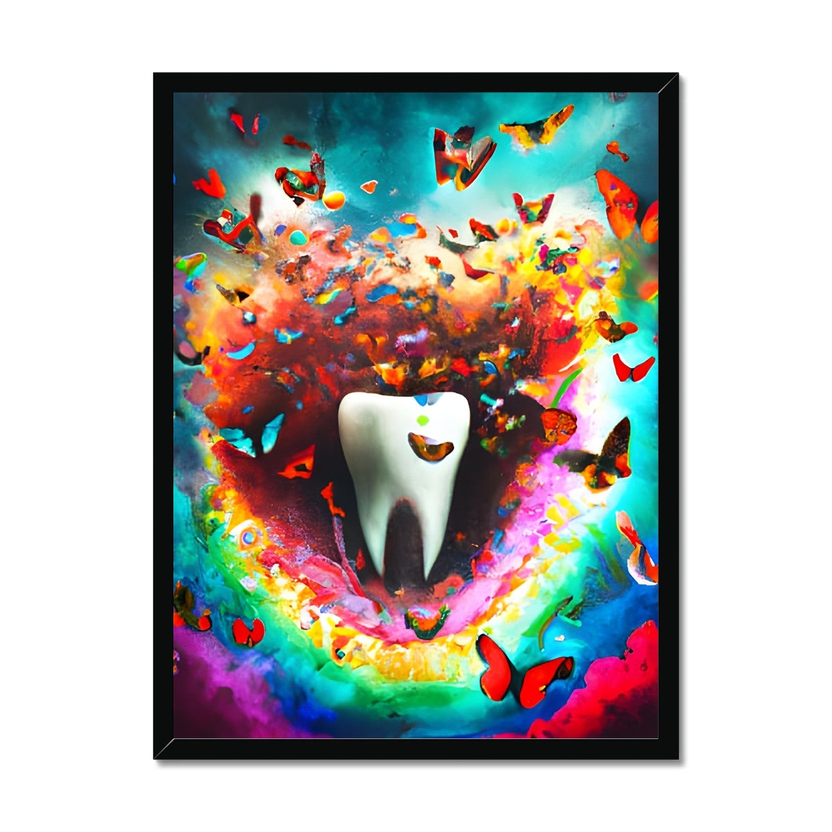 Tooth in Butterfly Storm Framed Print Prodigi