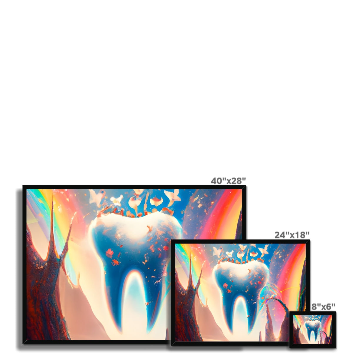 Tooth in Rainbows Framed Print Prodigi