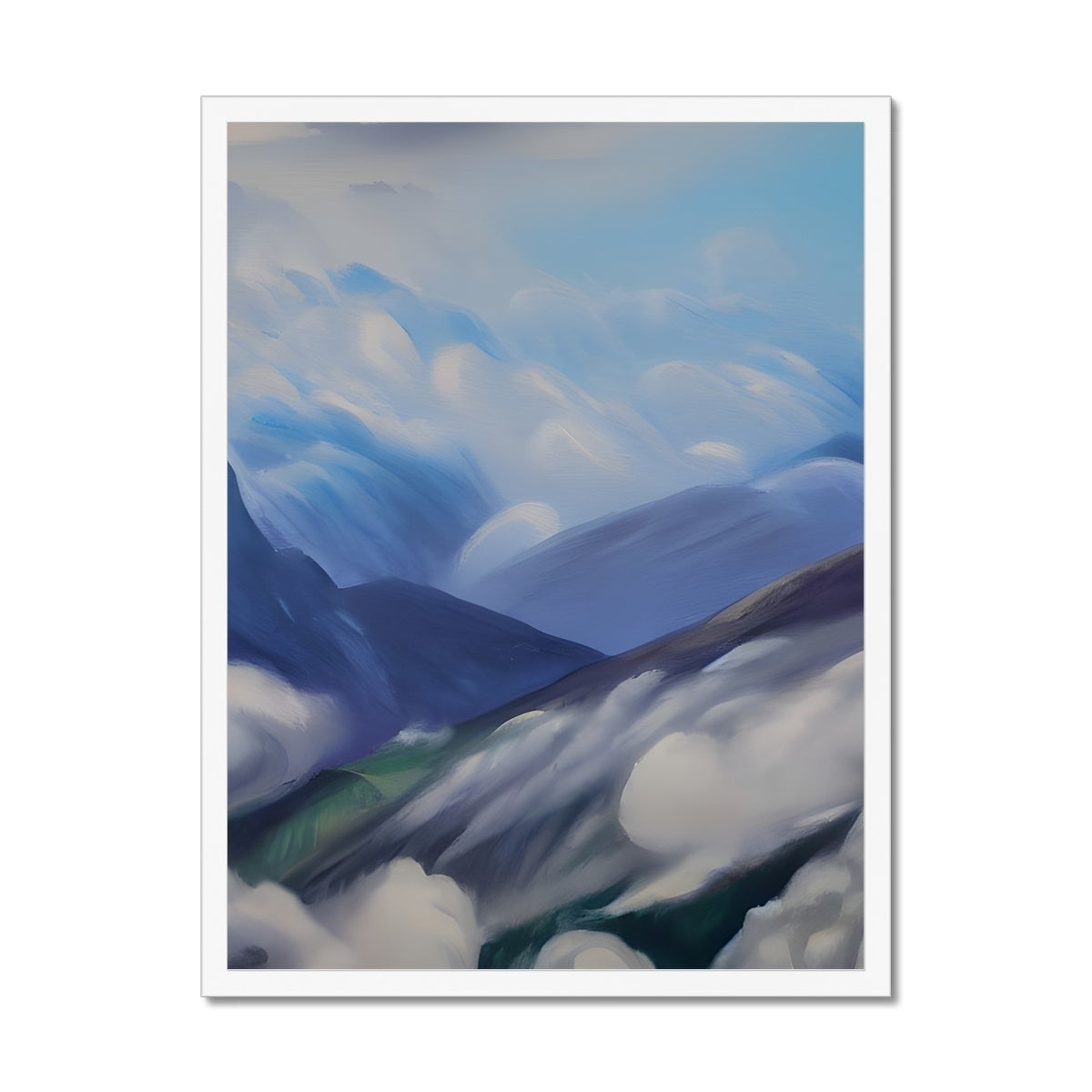 Cloudy Mountains Framed Print Prodigi