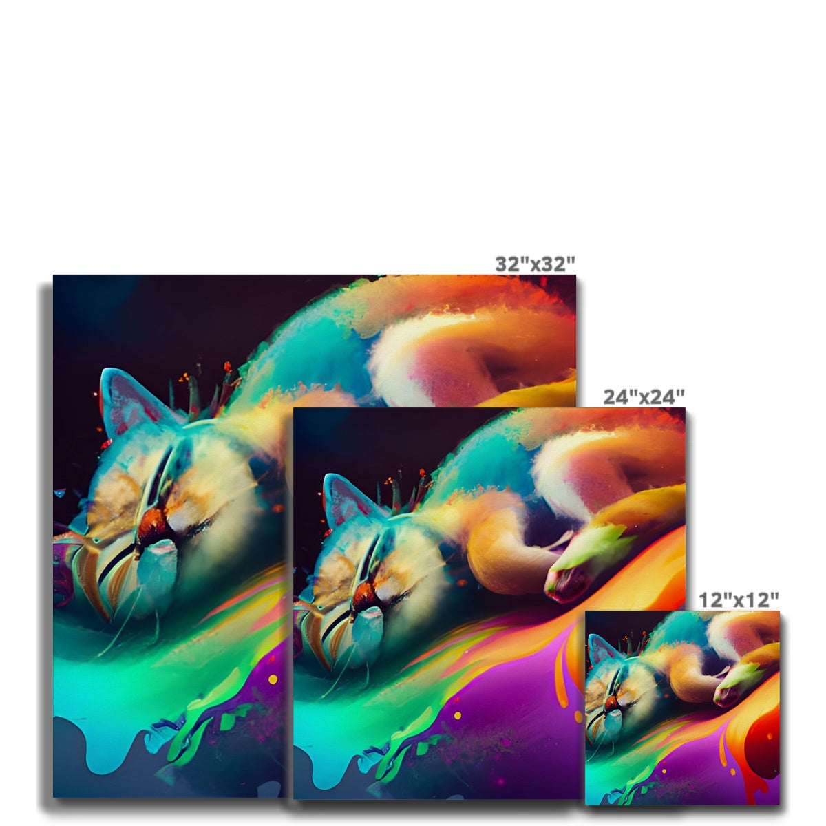 Surfing Lazy Cat Canvas Prodigi