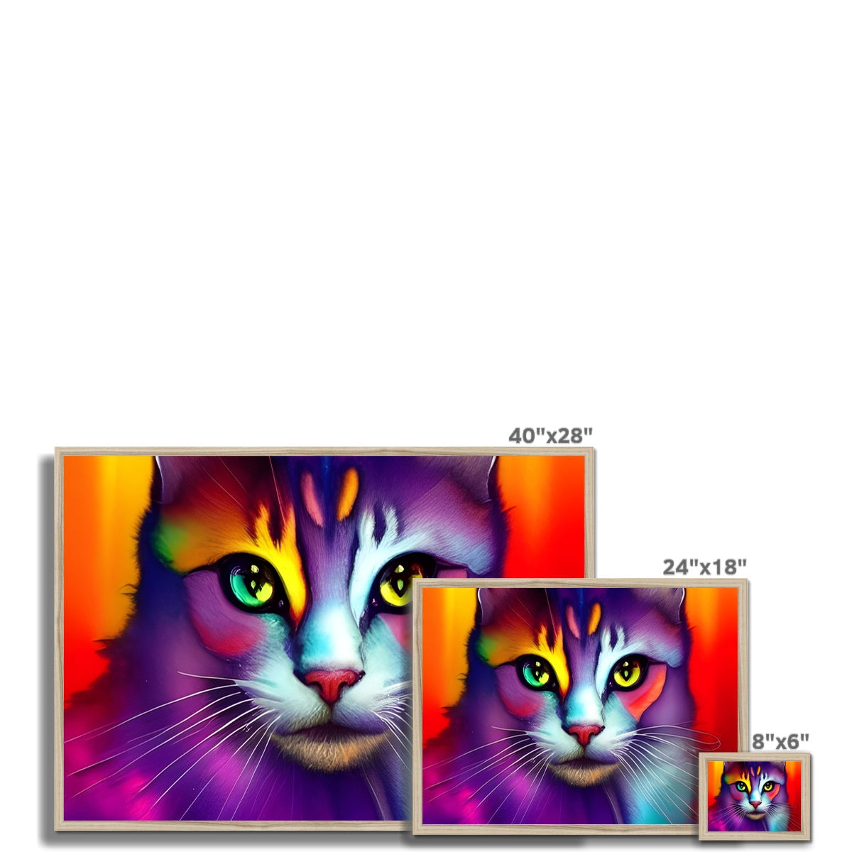 Colorful Cat Framed Print Prodigi