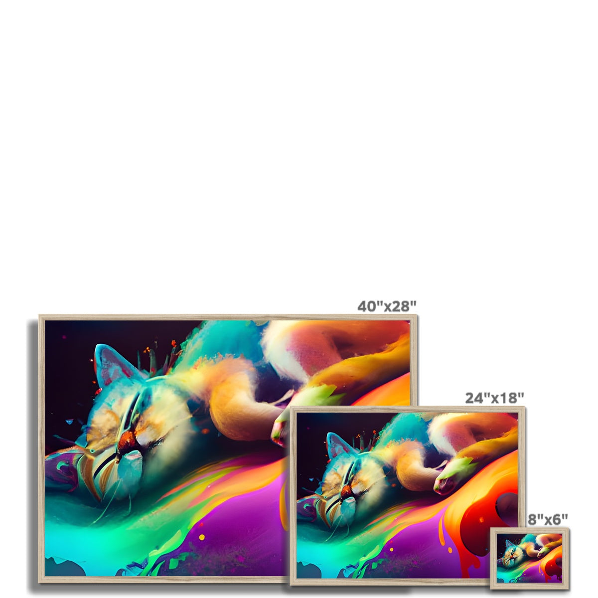 Surfing Lazy Cat Framed Print Prodigi