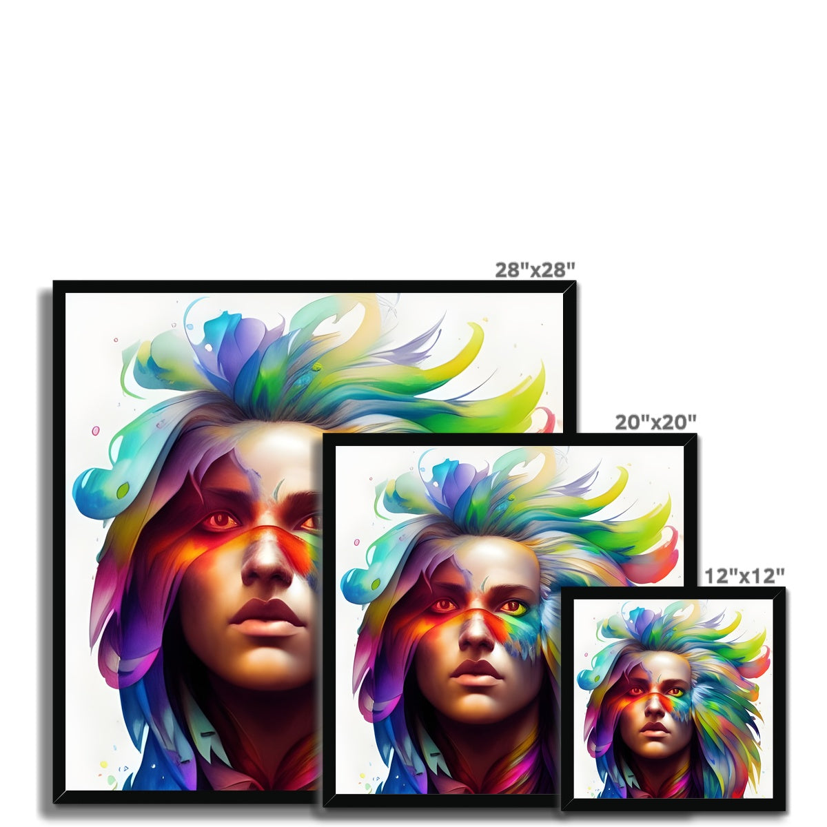 Women Rainbow Eagle Head Framed Print Prodigi