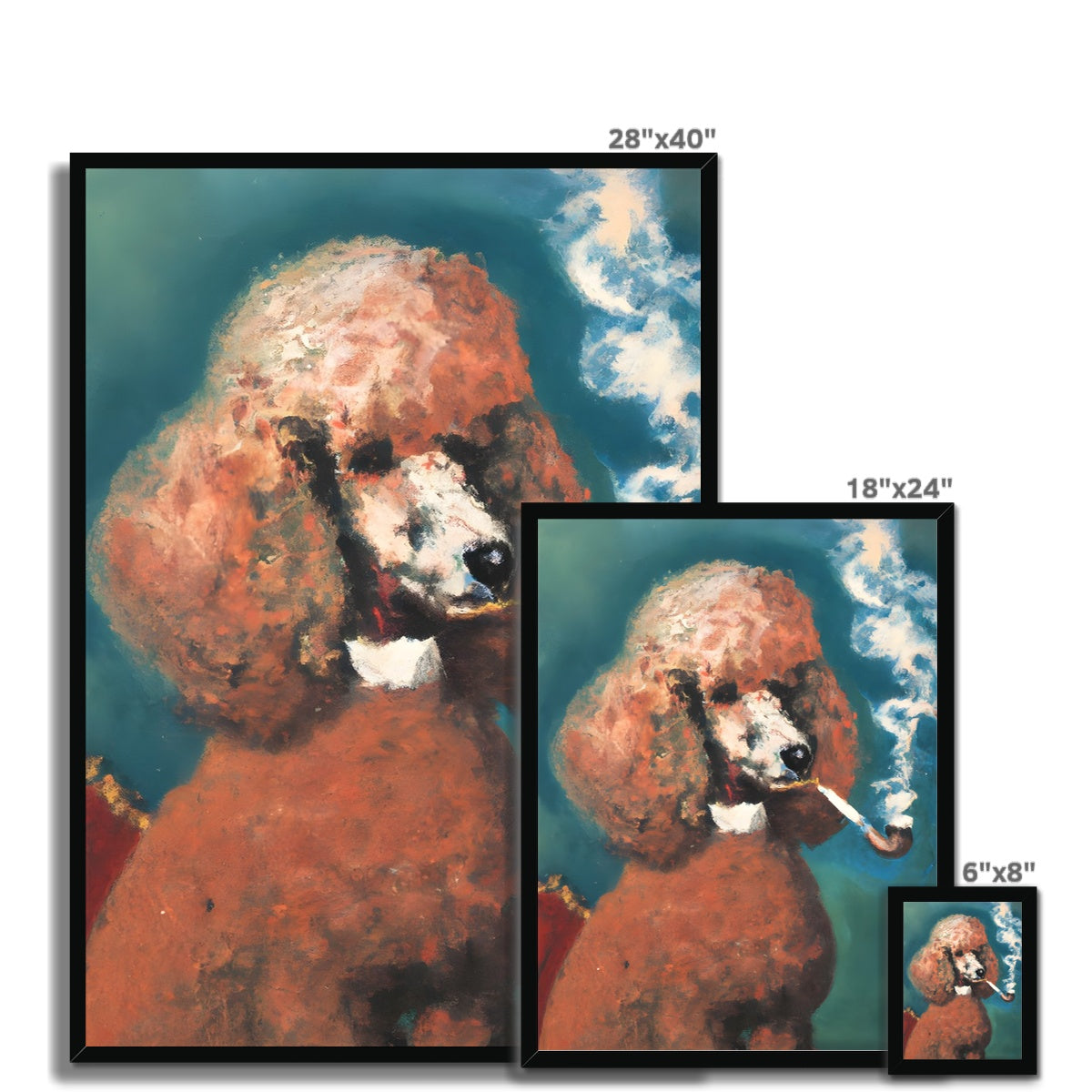 Smoking Poodle Framed Print Prodigi