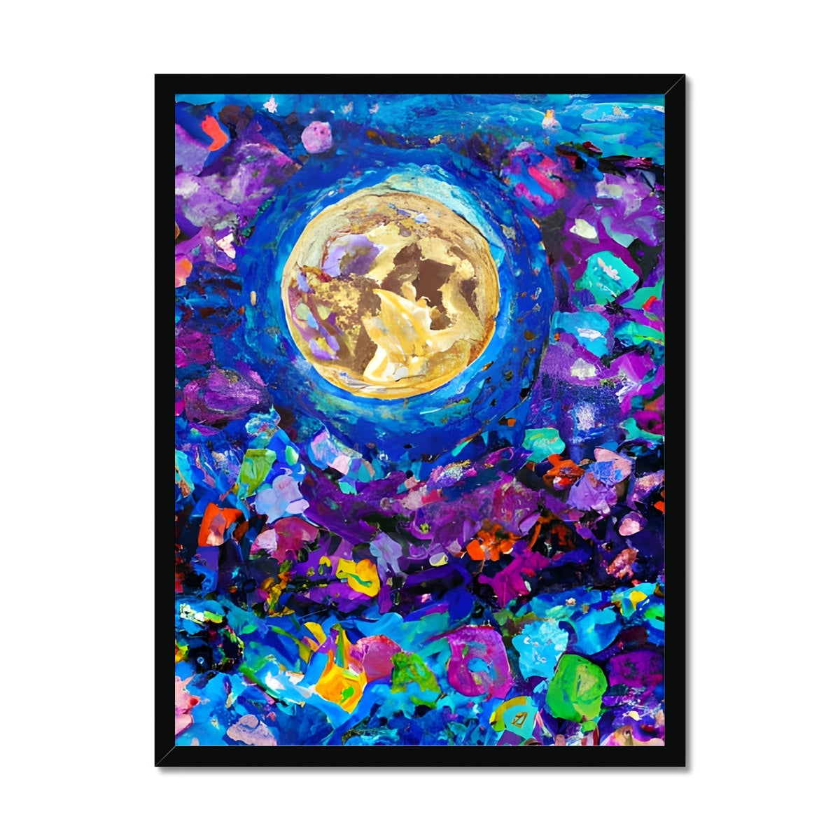 Moon in Flower Field Framed Print Prodigi