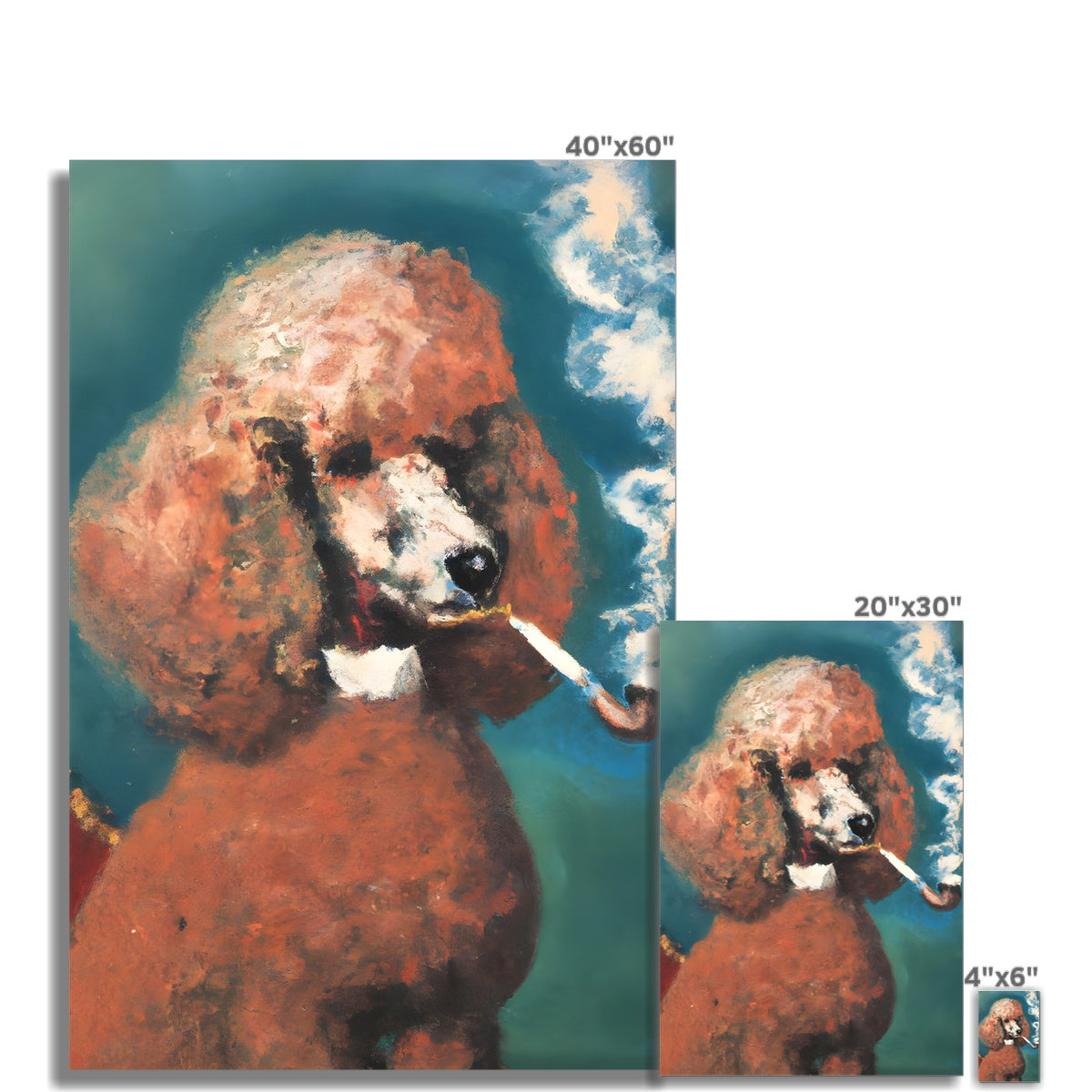 Smoking Poodle Fine Art Print Prodigi