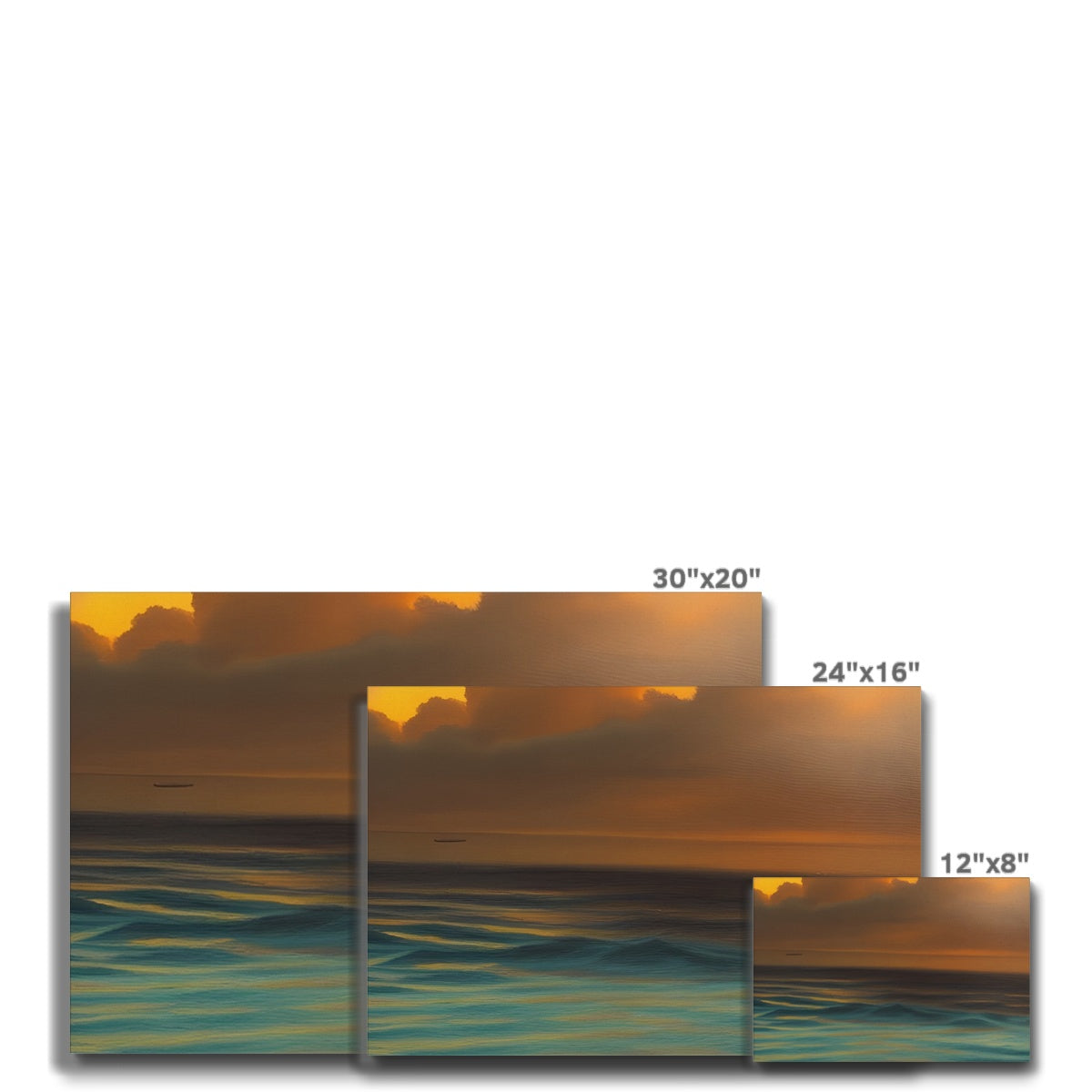 Red Sky Over Turquoise Ocean Eco Canvas Prodigi