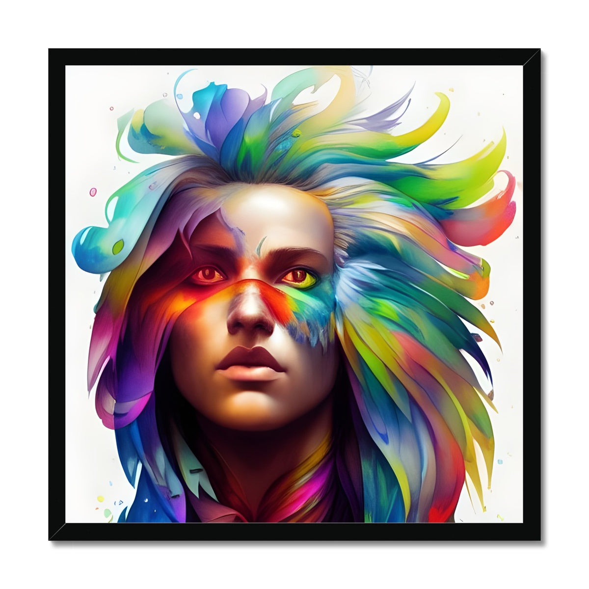 Women Rainbow Eagle Head Framed Print Prodigi