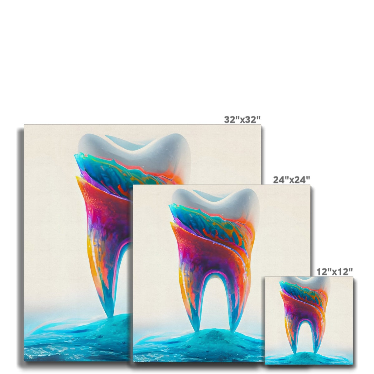 Tooth in Colour Waves Canvas Prodigi