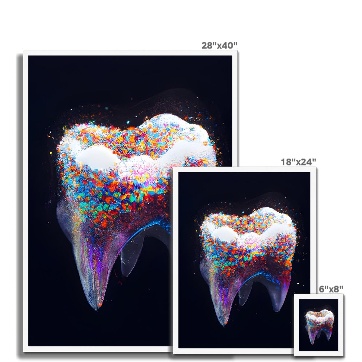 Tooth with Colour Sprinkles Framed Print Prodigi