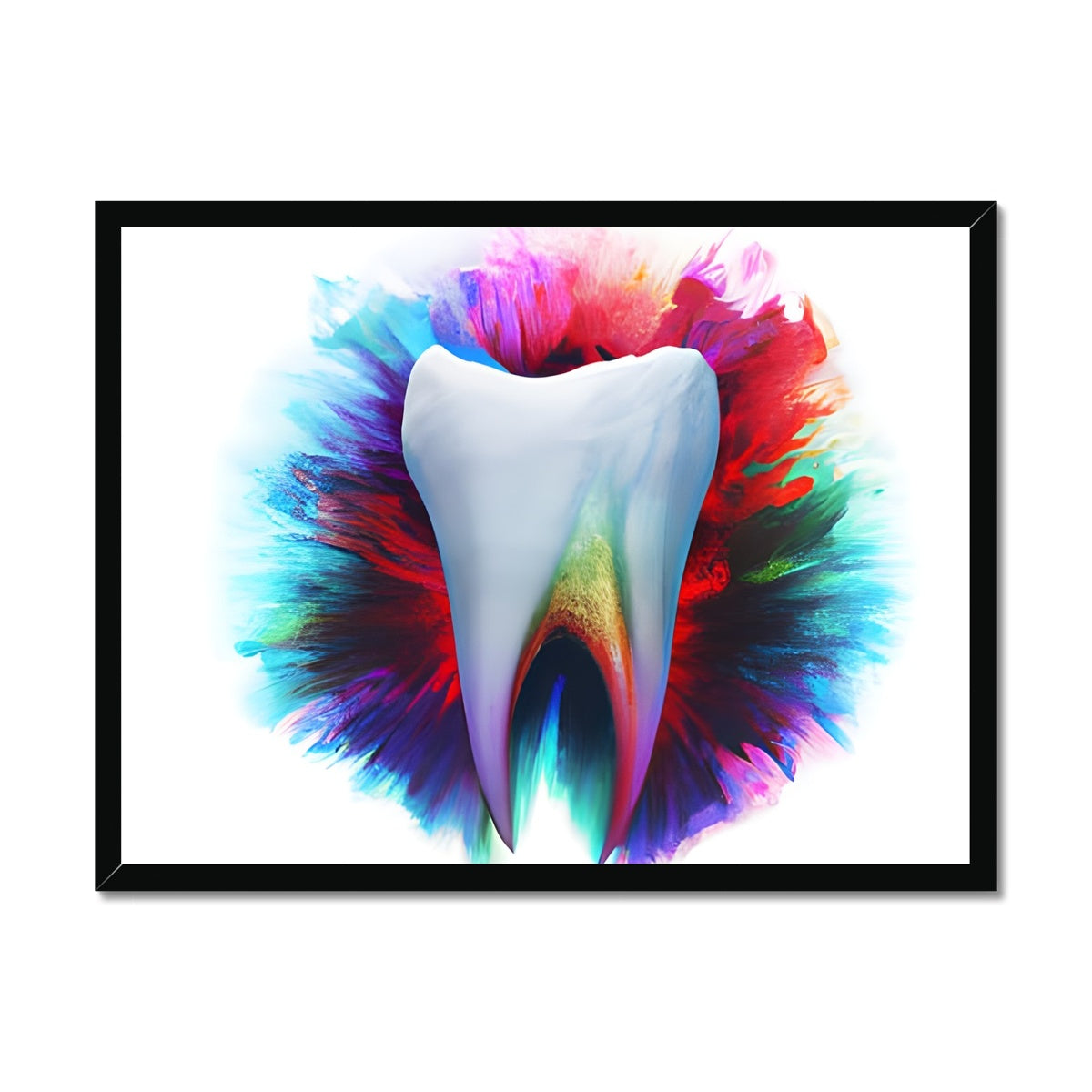 Watery Colours around a Tooth Framed Print Prodigi