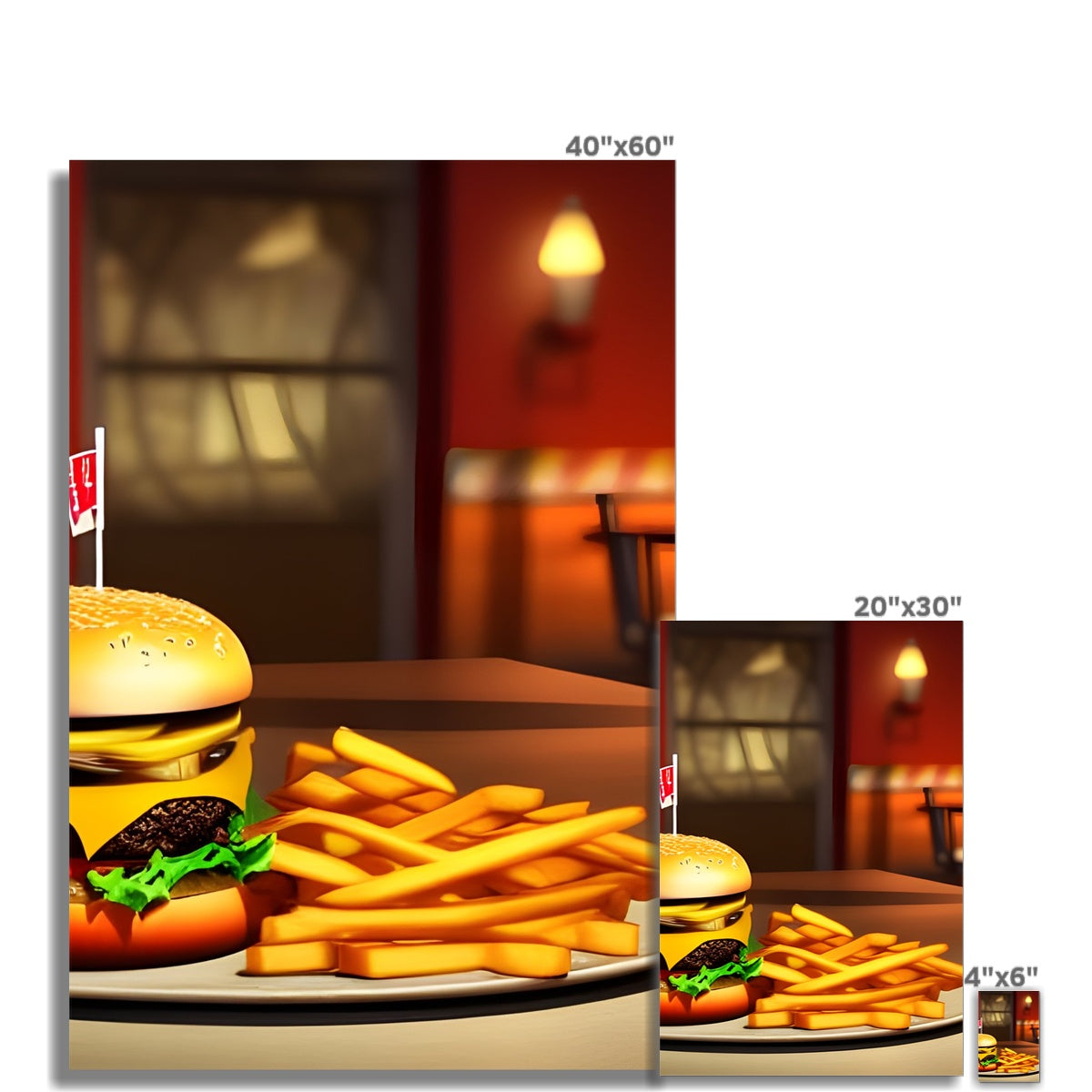 Burger & Fries Combo Fine Art Print Prodigi