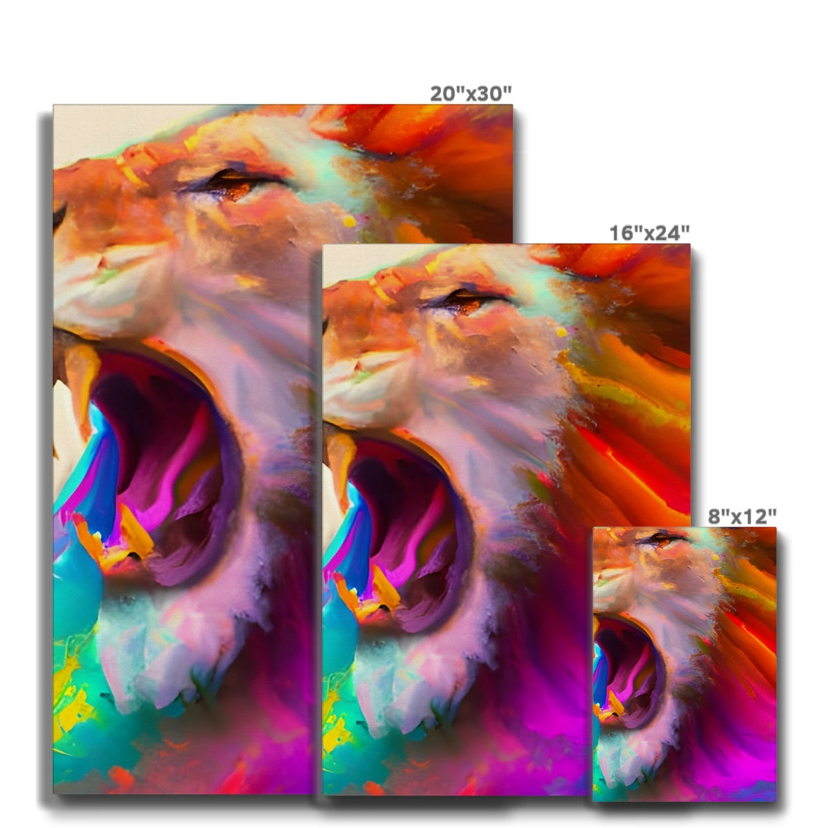 Lion with a Rainbow Mane Eco Canvas Prodigi