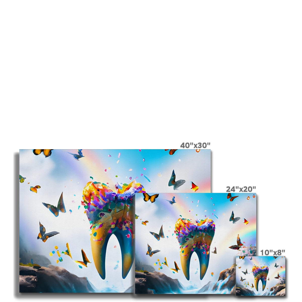 Flying Butterfly Tooth Island Canvas Prodigi