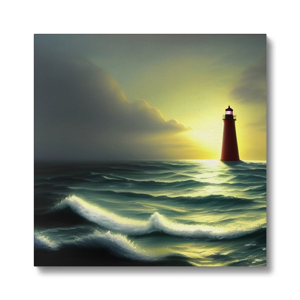 Lighthouse In The Sunset Eco Canvas Prodigi