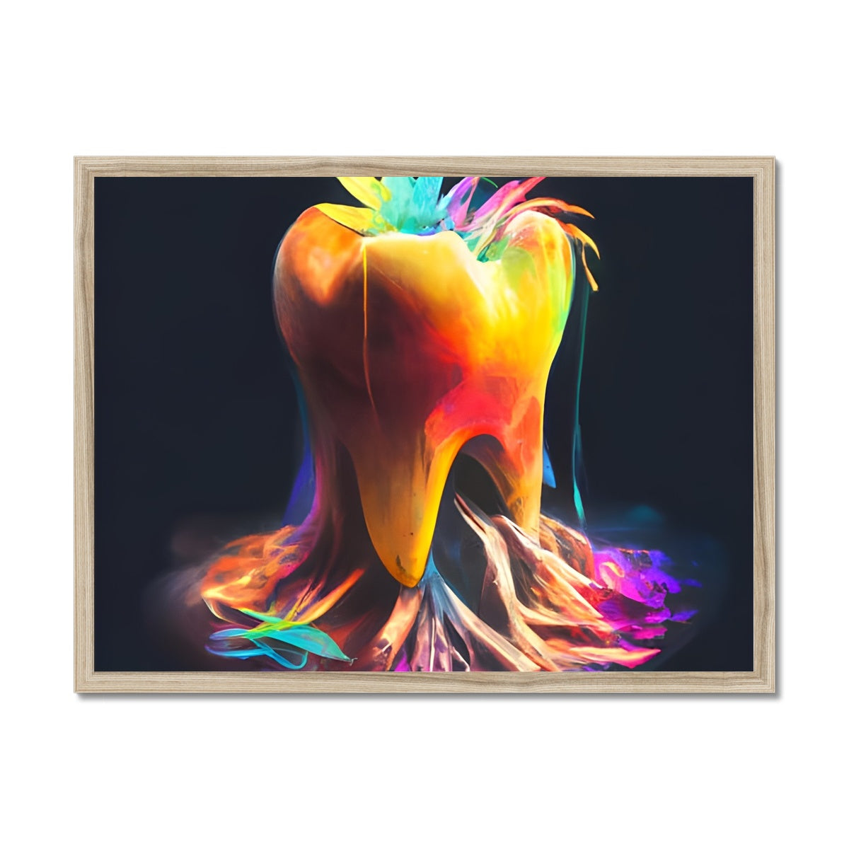 Colourful Tooth with Roots Framed Print Prodigi