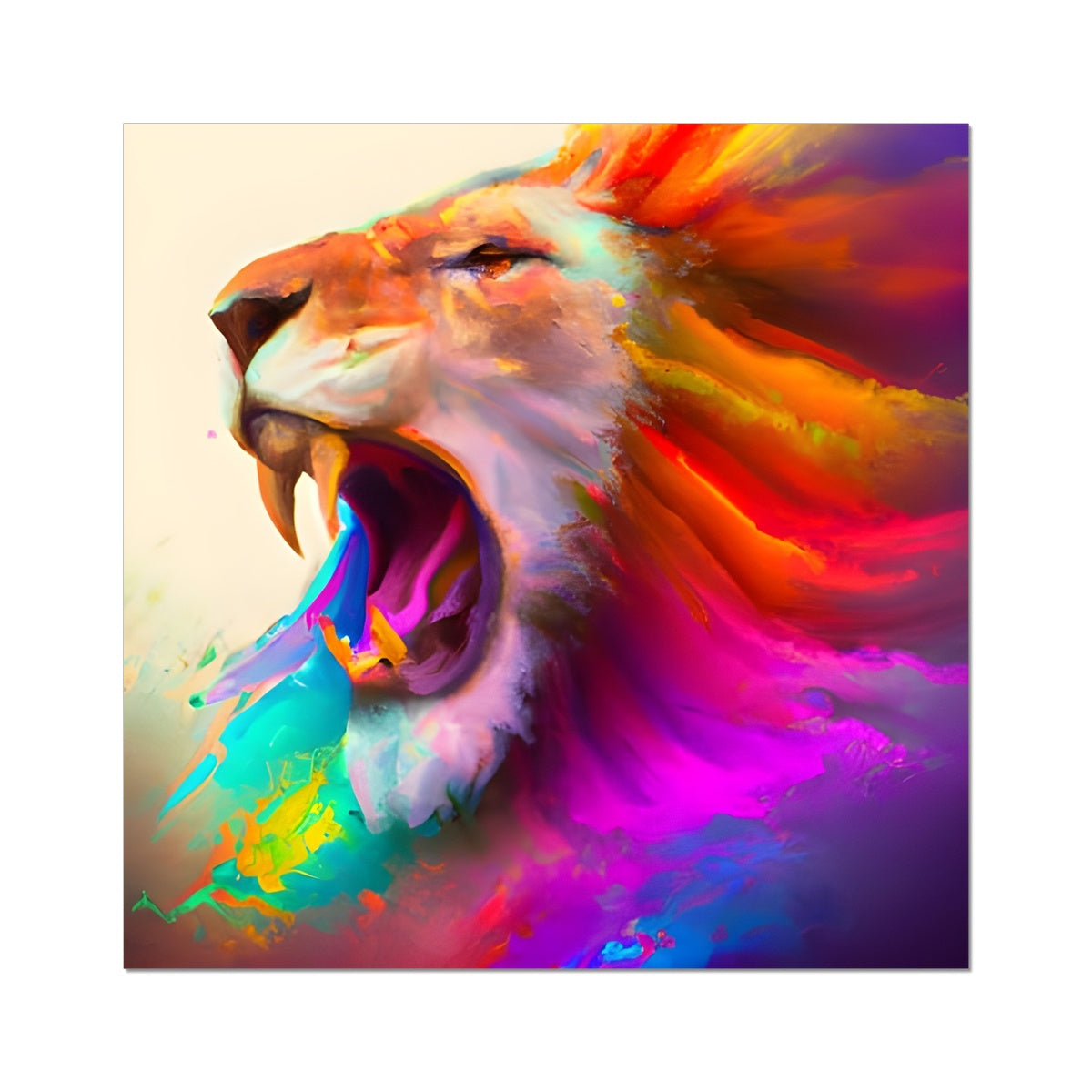 Lion with a Rainbow Mane Fine Art Print Prodigi