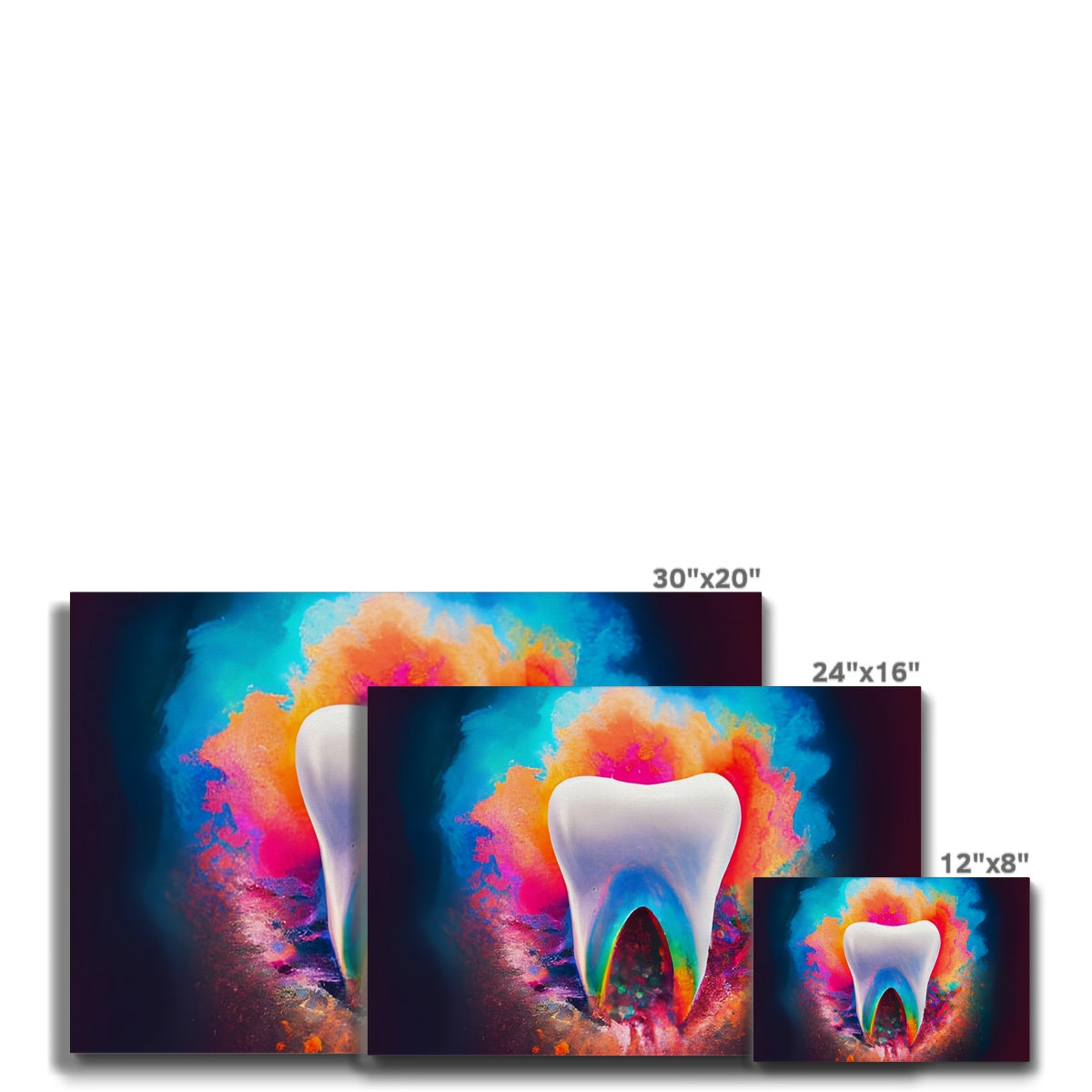 Tooth in Front of a Colour Explosion Eco Canvas Prodigi