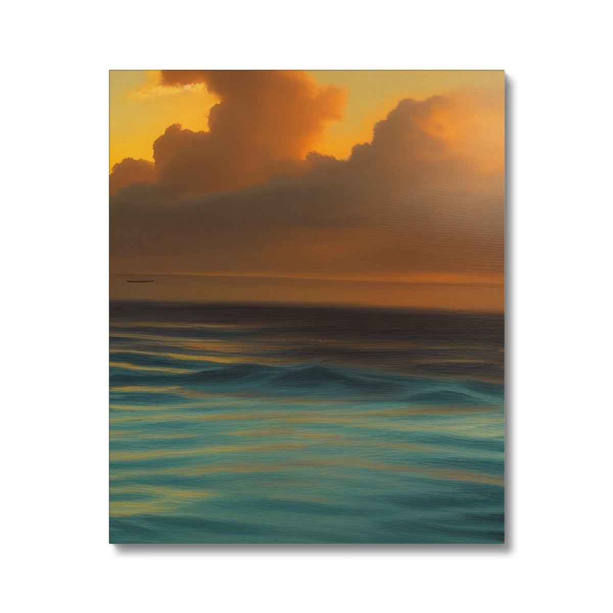 Red Sky Over Turquoise Ocean Canvas Prodigi