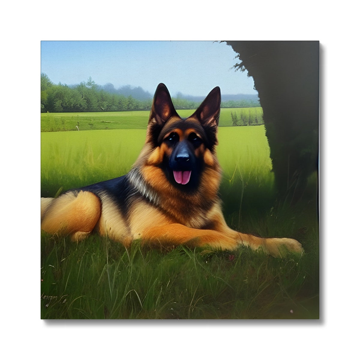 Dog Laying in a Field Canvas Prodigi