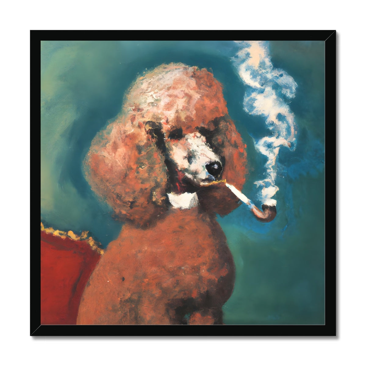 Smoking Poodle Framed Print Prodigi