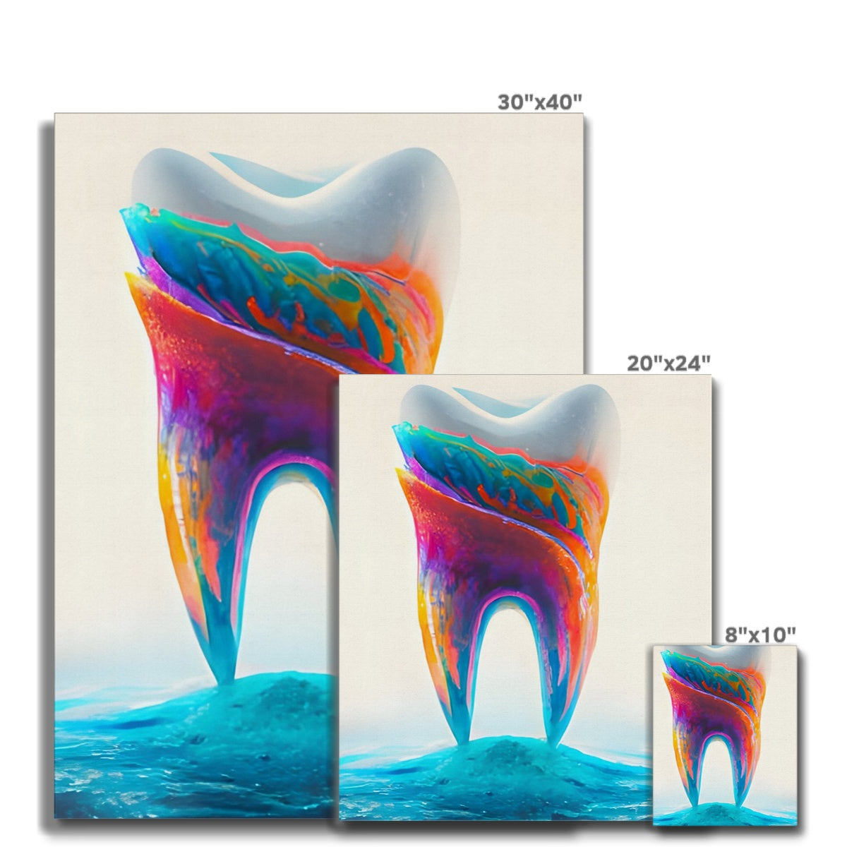 Tooth in Colour Waves Canvas Prodigi