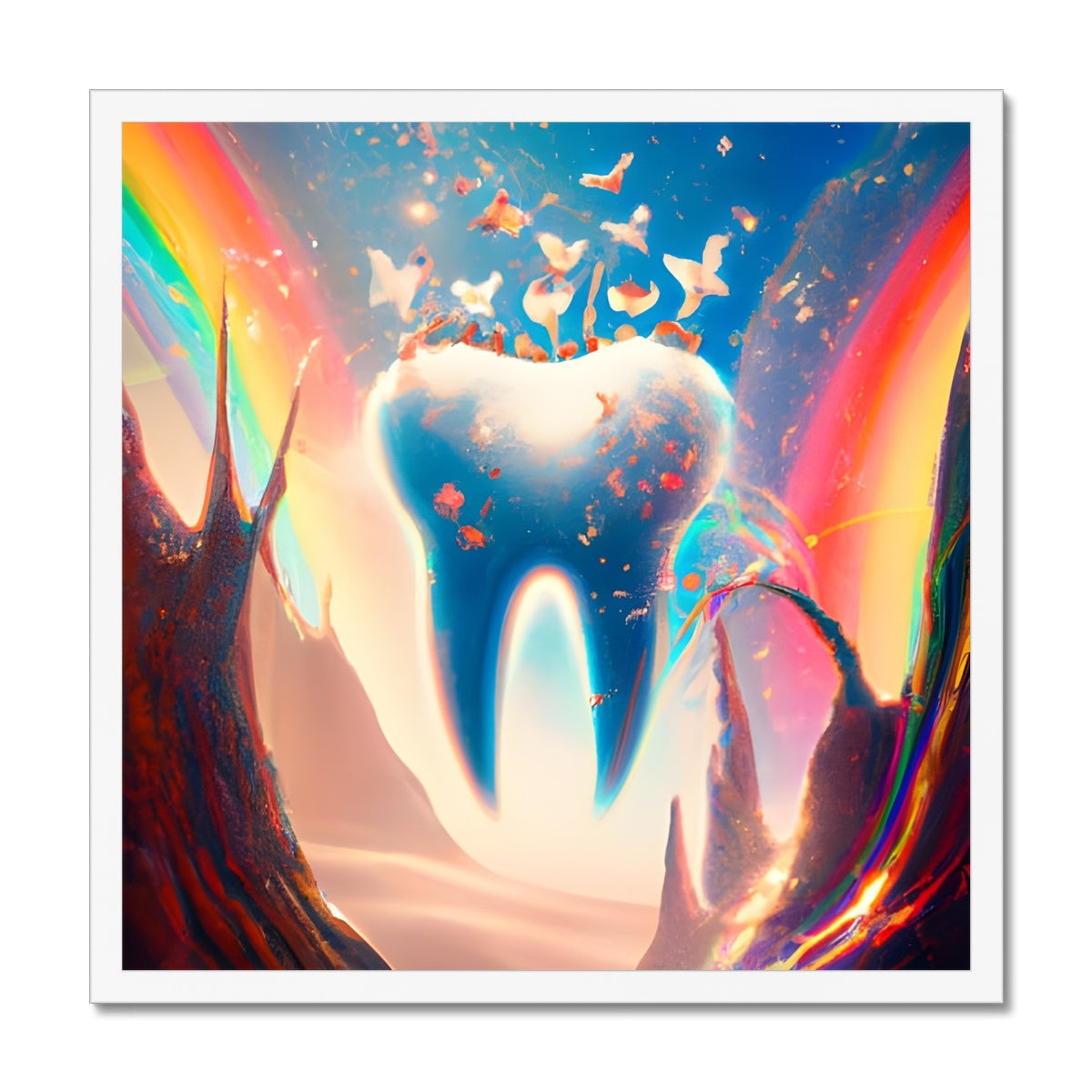 Tooth in Rainbows Framed Print Prodigi