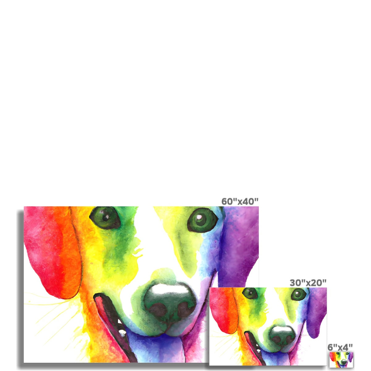 Happy Rainbow Dog Fine Art Print Prodigi